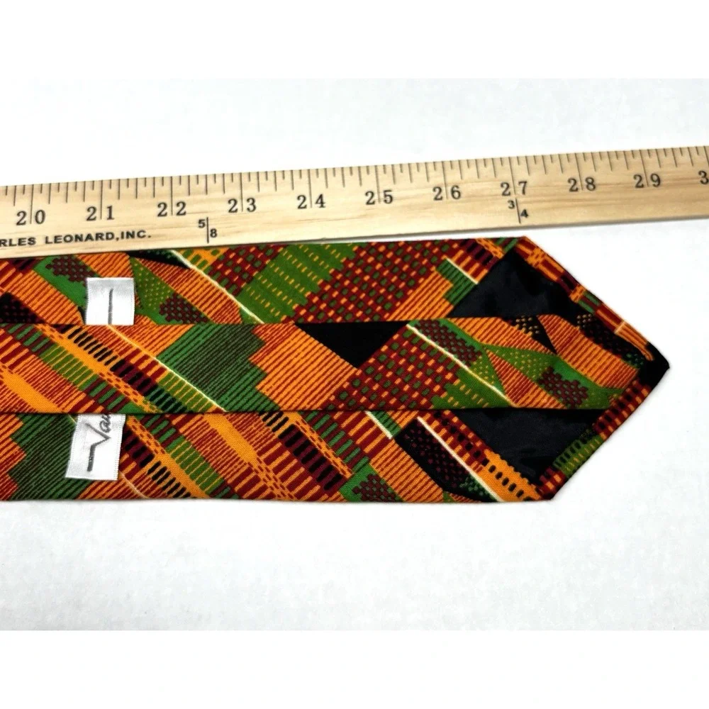 VTG 90s Vauda Mazzeo Mens Tie Multicolor Africana Geometric Abstract‎ HipHop EUC